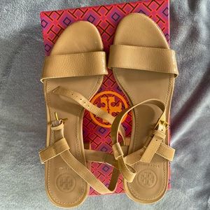 Tory Burch Ankle-Strap Nude Sandal